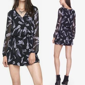 Express Long Sleeve Feather Romper